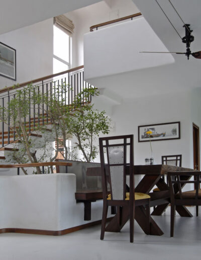 White and Wood Villa Interiors 11